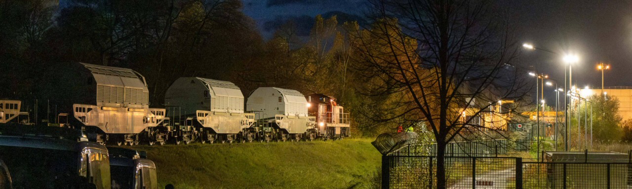 Ein Castor-Zug kommt in Deutschland an