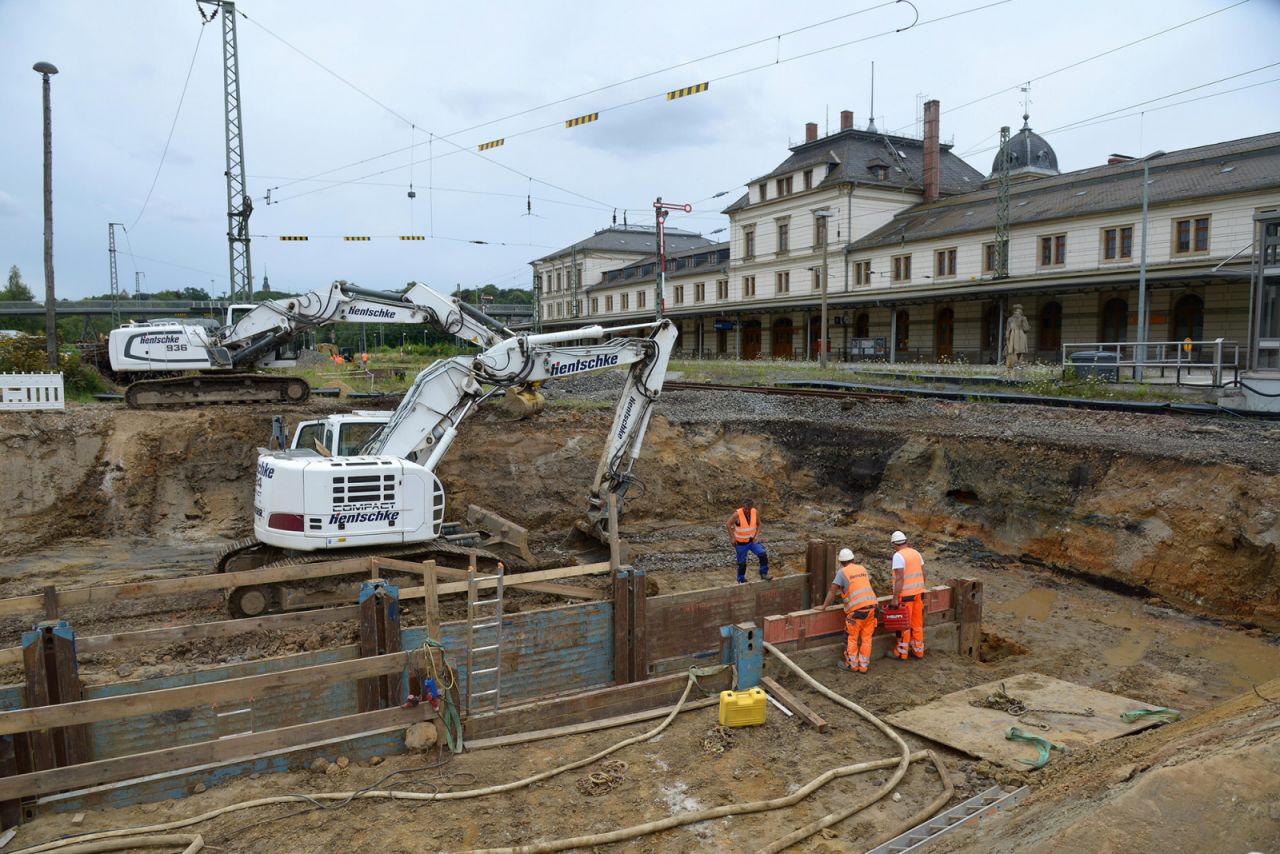 Bauarbeiten am Bahnhof Altenburg Ende 2021