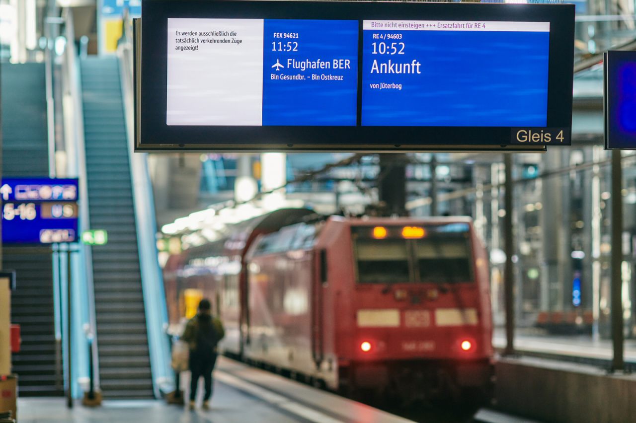 Auswirkungen des GDL-Streiks am 10.01.2024 im Berliner Hauptbahnhof