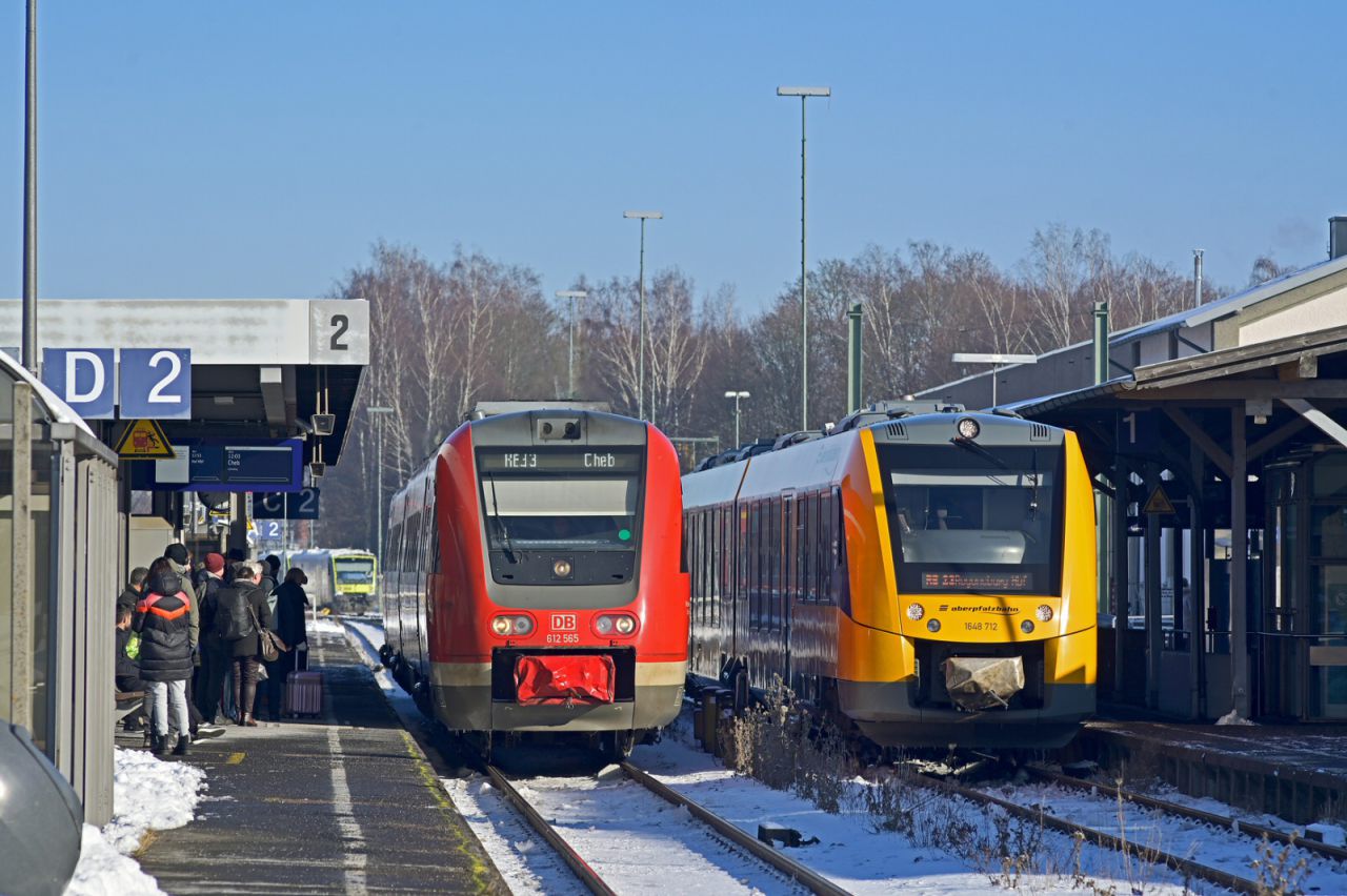 Winterbetrieb am Bahnhof Marktredwitz