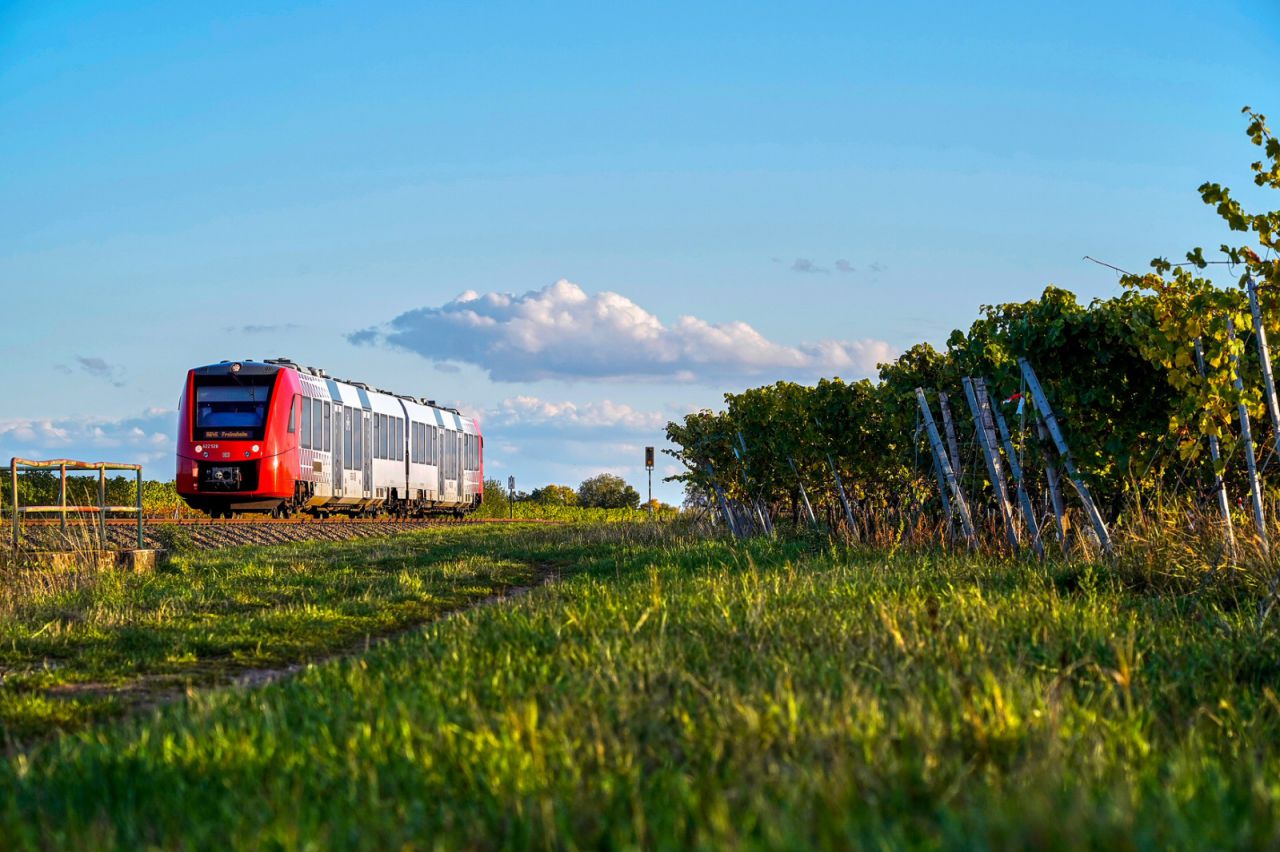 DB Regio mit einem Triebwagen der Baureihe VT 622 in Bad Dürkheim als RB 45 Neustadt (Weinstr) Hbf - Freinsheim