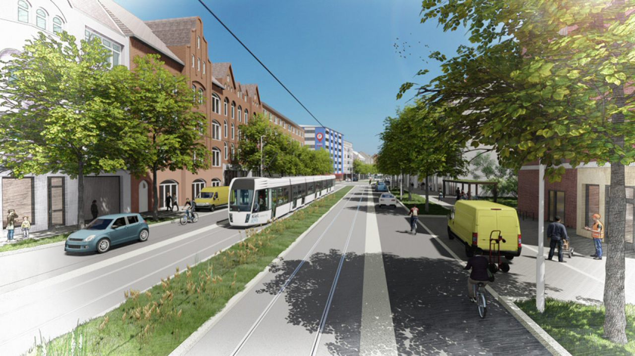 Studie einer Tram in Kiel